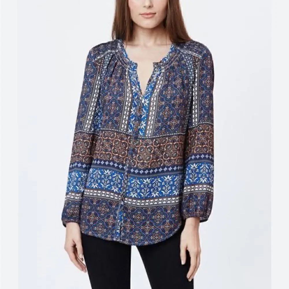 DANIEL RAINN Mosaic Tile Print Top-XS NWT
